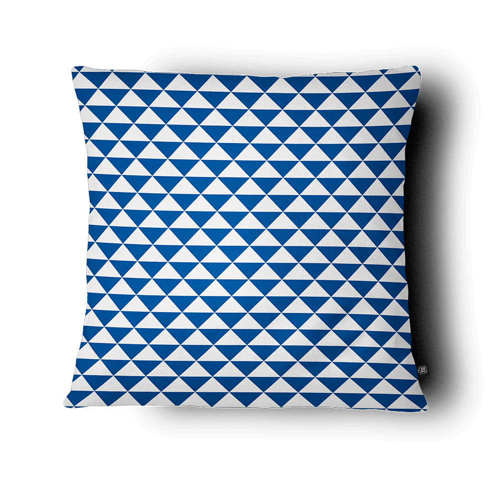 Almofada Tile Branca e Azul 50x50cm