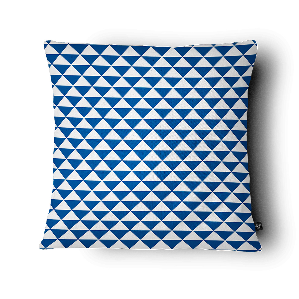 Almofada Triangle 43x43 Azul e Branca