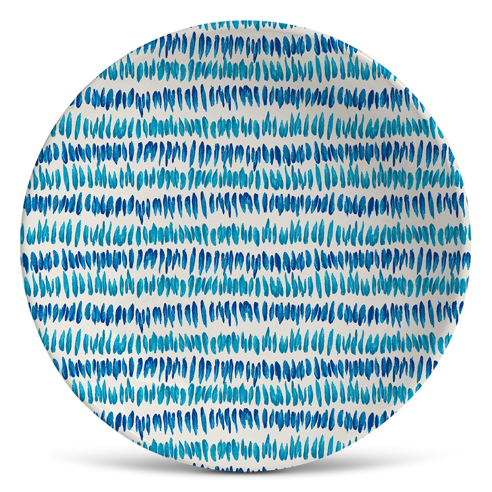 Prato Fundo Brahma Azul e Branco 5x21x21 cm