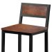 Banqueta Florença Couro Caramelo em Metal Preto