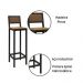 Banqueta Florença Estilo Industrial Madeira 95 cm