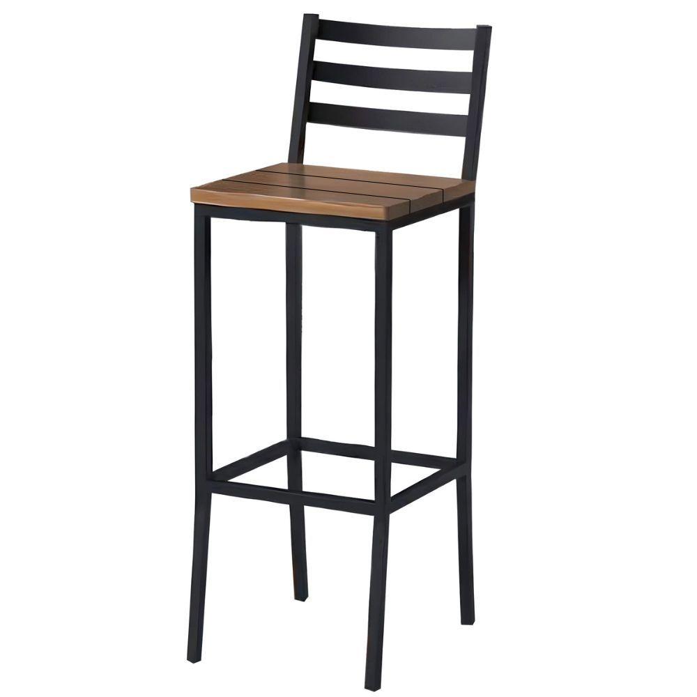 Banqueta Itália em Metal Preto