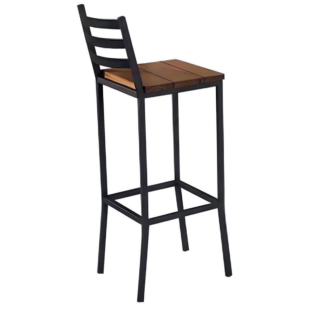 Banqueta Itália em Metal Preto