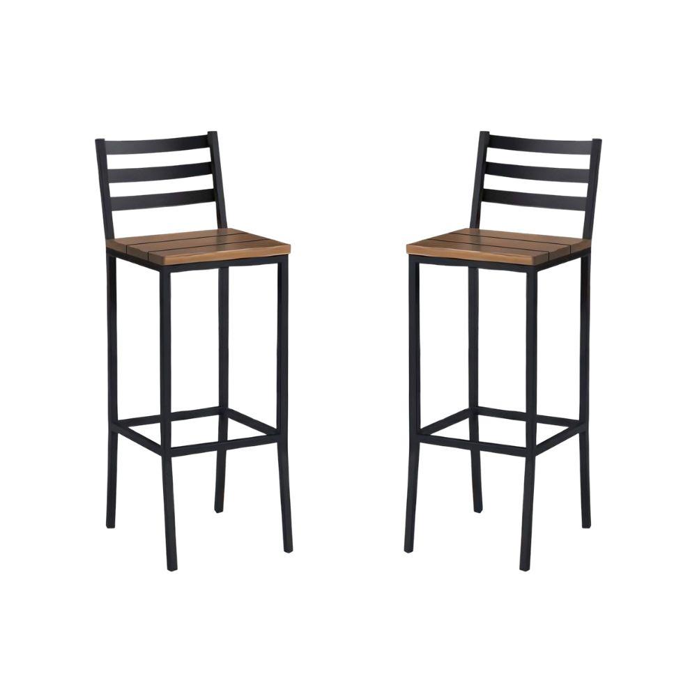 Banqueta Itália em Metal Preto