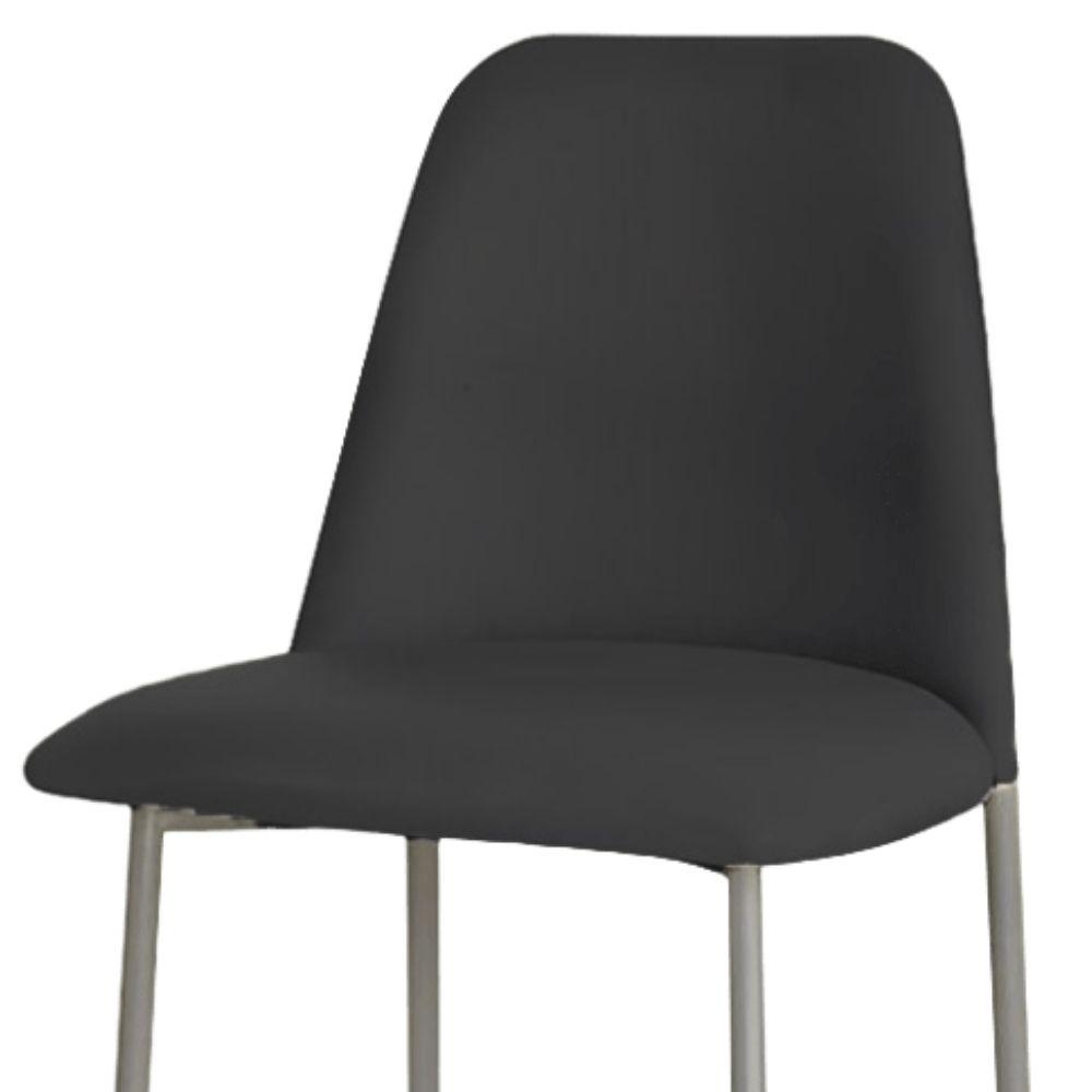 Banqueta Turquia Veludo Preto em Metal Champanhe