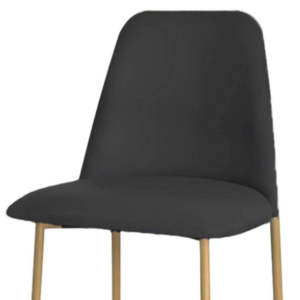 Banqueta Turquia Veludo Preto em Metal Dourado