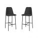 Banqueta Turquia Veludo Preto em Metal Preto