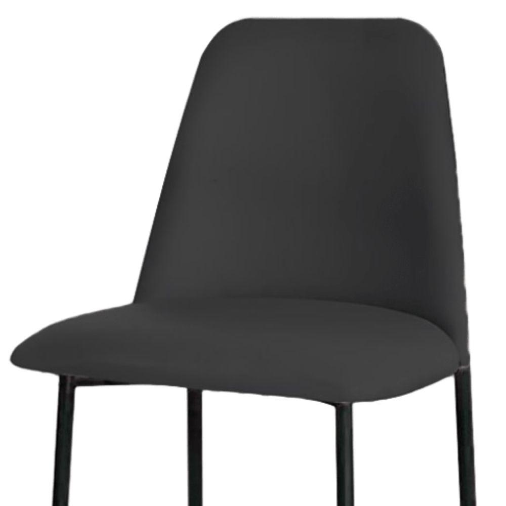 Banqueta Turquia Veludo Preto em Metal Preto