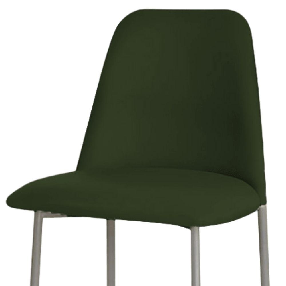 Banqueta Turquia Veludo Verde Escuro em Metal Champanhe