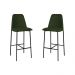Banqueta Turquia Veludo Verde Escuro em Metal Preto
