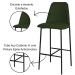 Banqueta Turquia Veludo Verde Escuro em Metal Preto