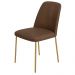 Conjunto 2 Cadeiras Londres Couro Marrom Metal Dourado