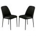 Conjunto 2 Cadeiras Londres Couro Preto Metal Preto