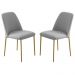Conjunto 2 Cadeiras Londres Linho Cinza Claro Metal Dourado