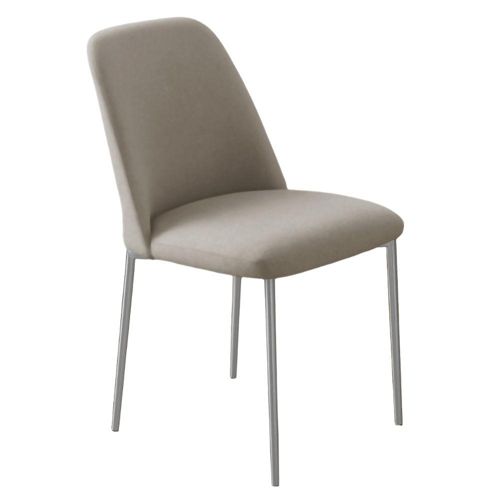 Conjunto 2 Cadeiras Londres Veludo Cappuccino Metal Champanhe
