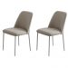 Conjunto 2 Cadeiras Londres Veludo Cappuccino Metal Champanhe