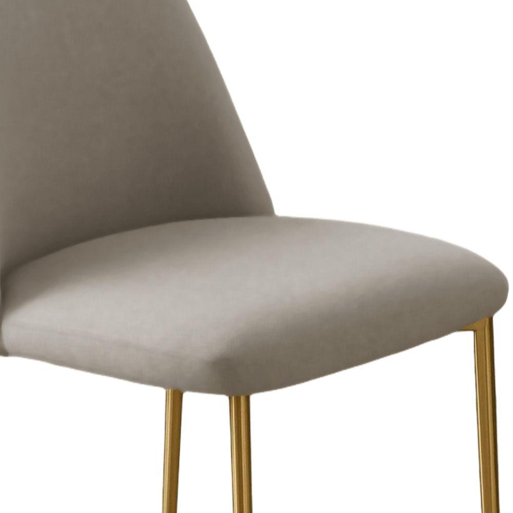 Conjunto 2 Cadeiras Londres Veludo Cappuccino Metal Dourado