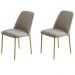 Conjunto 2 Cadeiras Londres Veludo Cappuccino Metal Dourado