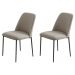Conjunto 2 Cadeiras Londres Veludo Cappuccino Metal Preto