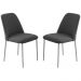 Conjunto 2 Cadeiras Londres Veludo Cinza Metal Champanhe