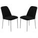 Conjunto 2 Cadeiras Londres Veludo Preto Metal Champanhe