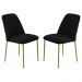 Conjunto 2 Cadeiras Londres Veludo Preto Metal Dourado