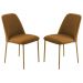 Conjunto 2 Cadeiras Londres Veludo Terracota Metal Dourado
