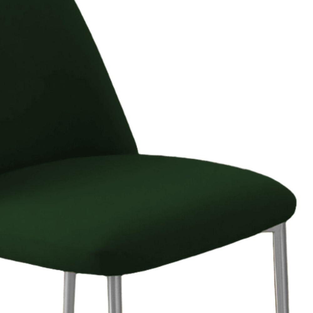Conjunto 2 Cadeiras Londres Veludo Verde Escuro Metal Champanhe