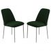 Conjunto 2 Cadeiras Londres Veludo Verde Escuro Metal Champanhe