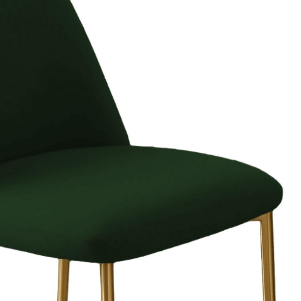 Conjunto 2 Cadeiras Londres Veludo Verde Escuro Metal Dourado