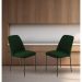 Conjunto 2 Cadeiras Londres Veludo Verde Escuro Metal Preto