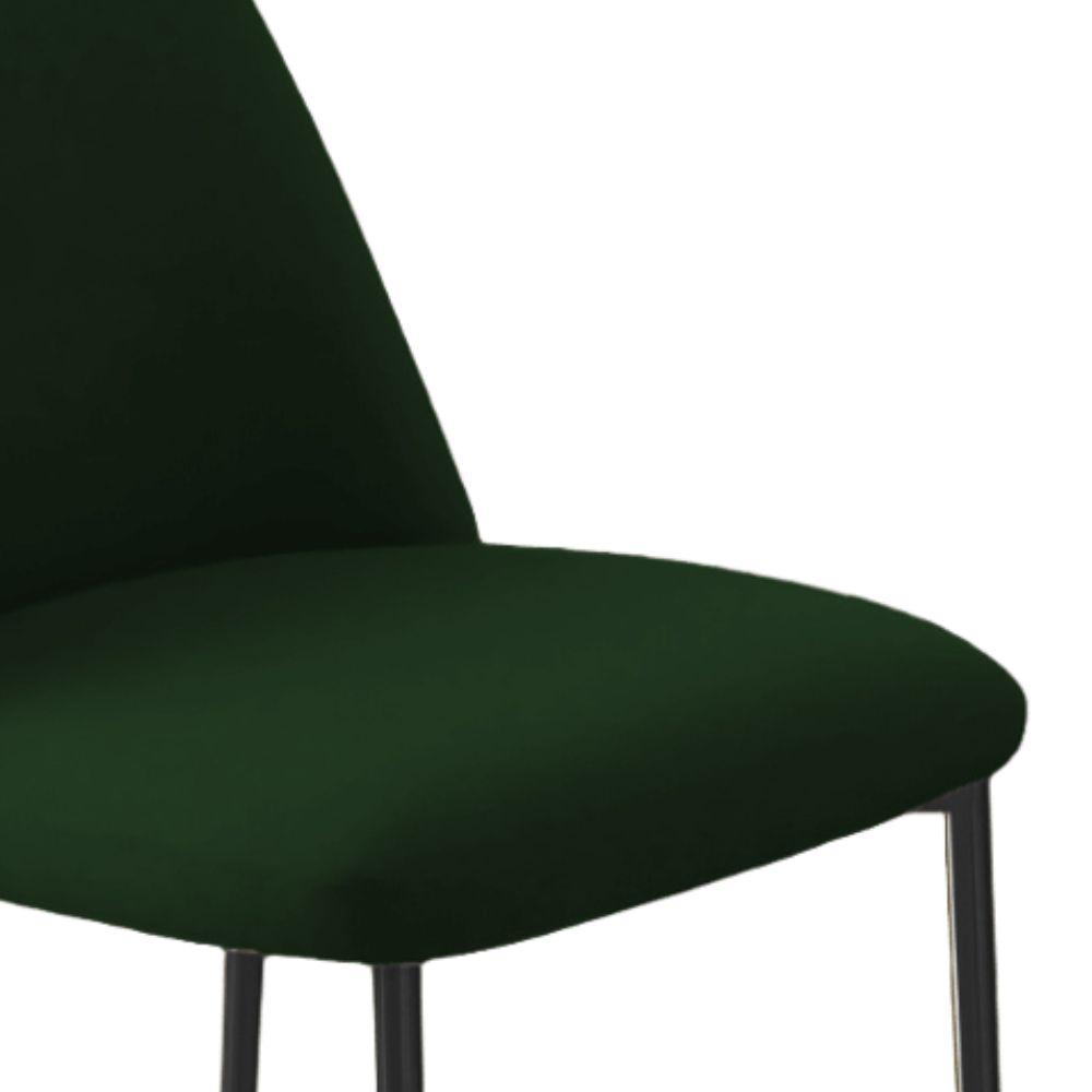 Conjunto 2 Cadeiras Londres Veludo Verde Escuro Metal Preto