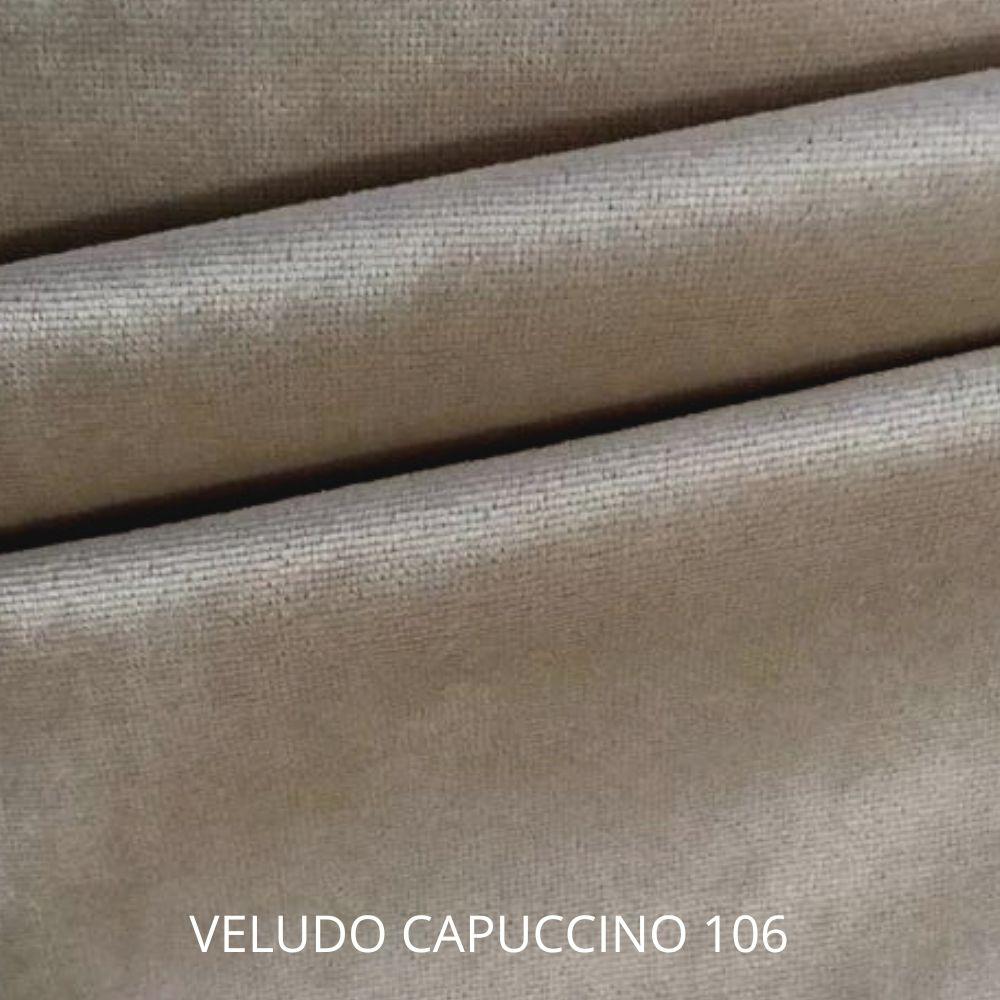 Kit 2 Poltrona Fontana Veludo Capuccino Base em Metal Preto e Madeira