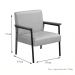 Kit 2 Poltrona Fontana Veludo Cinza Base em Metal Preto e Madeira