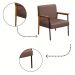 Kit 2 Poltrona Fontana Veludo Marrom Base em Metal Preto e Madeira