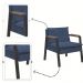 Kit 2 Poltrona Fortaleza Veludo Azul Base em Metal Preto