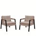 Kit 2 Poltrona Fortaleza Veludo Capuccino Base em Metal Preto