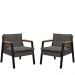Kit 2 Poltrona Fortaleza Veludo Cinza Base em Metal Preto