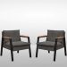 Kit 2 Poltrona Fortaleza Veludo Cinza Base em Metal Preto