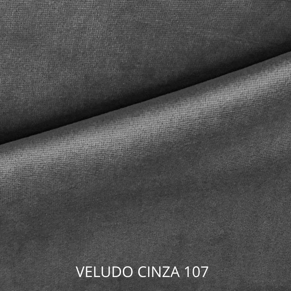 Kit 2 Poltrona Fortaleza Veludo Cinza Base em Metal Preto