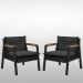 Kit 2 Poltrona Fortaleza Veludo Preto Base em Metal Preto