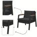 Kit 2 Poltrona Fortaleza Veludo Preto Base em Metal Preto