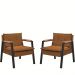 Kit 2 Poltrona Fortaleza Veludo Terracota Base em Metal Preto