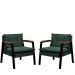 Kit 2 Poltrona Fortaleza Veludo Verde Base em Metal Preto