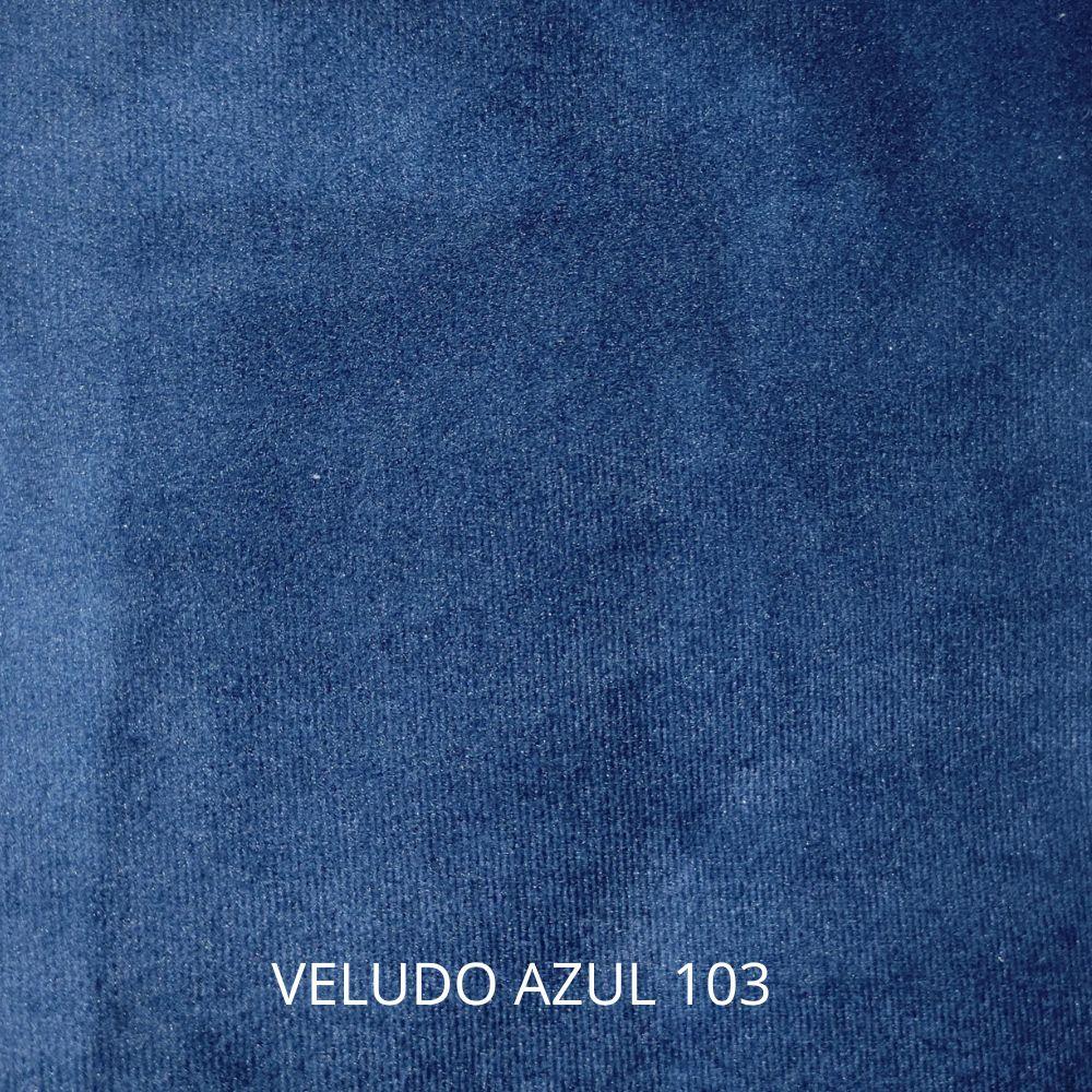 Poltrona Bella Veludo Azul Base em Metal Preto