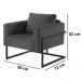 Poltrona Bella Veludo Cinza Base em Metal Preto