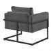 Poltrona Bella Veludo Cinza Base em Metal Preto