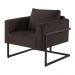 Poltrona Bella Veludo Marrom Base em Metal Preto