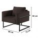 Poltrona Bella Veludo Marrom Base em Metal Preto