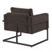 Poltrona Bella Veludo Marrom Base em Metal Preto